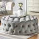 B1 Luxurious Chesterfield Comfy Round shaped Pouffe Footstool