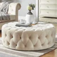 Luxurious Chesterfield Comfy Round shaped Pouffe Footstool