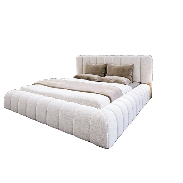 Cloud-of-Boucle-Bed-1 Cloud of Boucle Cream Bed Frame