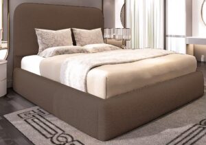 Hawaii Bouclé bed with optional ottoman storage 2025