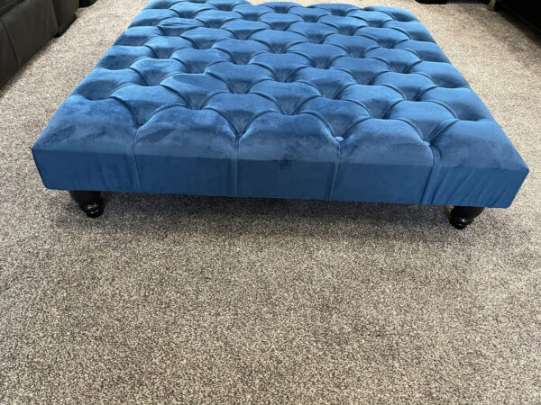 X2 Chesterfield Square Design Footstool Coffee Table